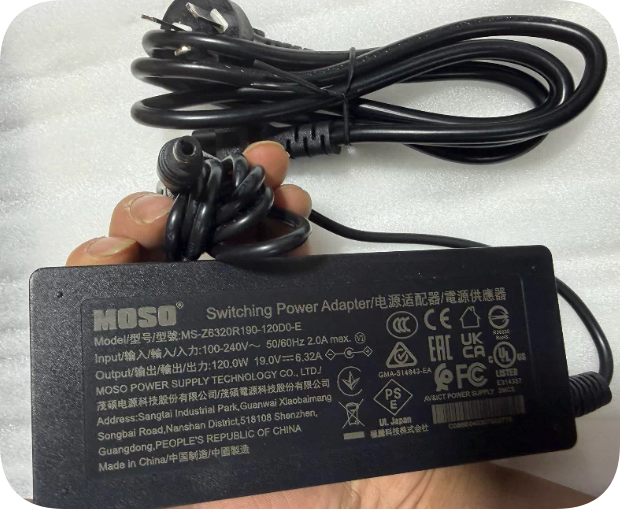 *Brand NEW* MS-Z6320R190-120D0-E MOSO 120W AC-DC Power Supply DC19V 6.32A Round Port 5.52.5mm Desktop Charger